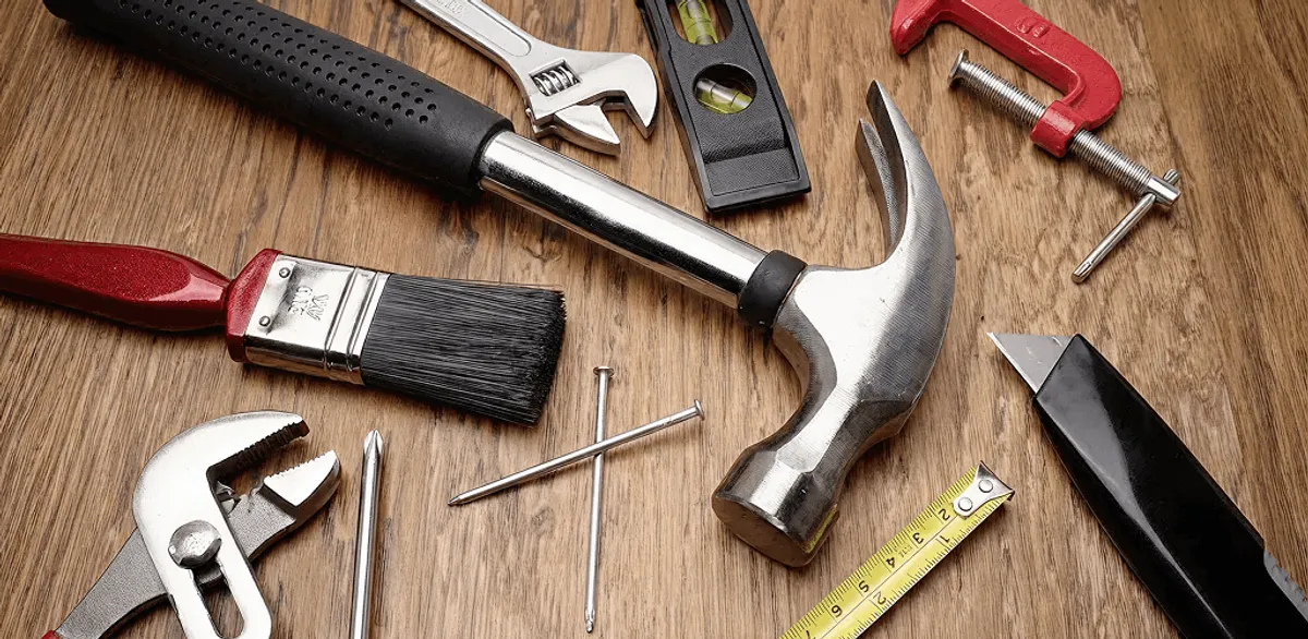 Handyman tools laid out for home repair and maintenance work in Duluth, MN